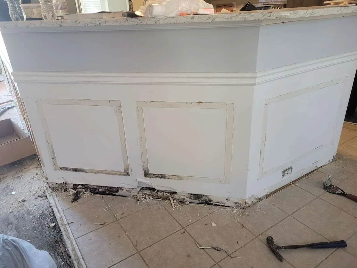Water damage and mold on kitchen during Storm Damage Restoration in Placentia